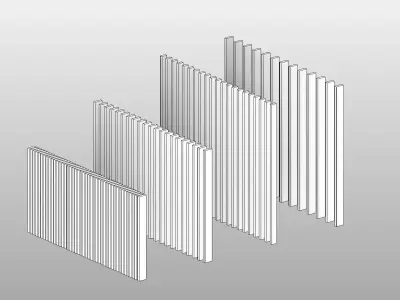 Segmented Wall - Full Parametric Revit Family 3D model