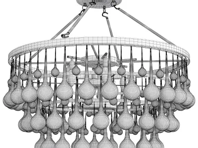 Artin 9 Light Crystal Chandelier Low-poly 3D model
