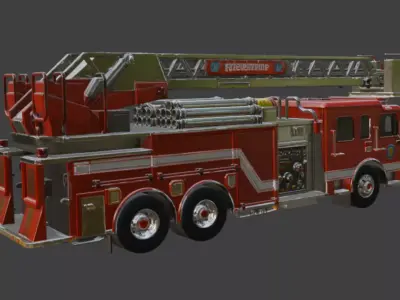 Fire Department Ladder Truck-3D Model 3D model