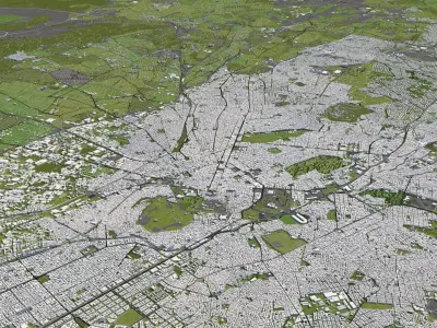 Athens Greece 50x50km 3D model