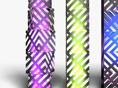 Stage Decor 13 Modular Wall Column 3D model