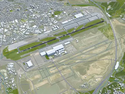 Sabiha Gokcen Airport Istanbul 12km Low-poly 3D model