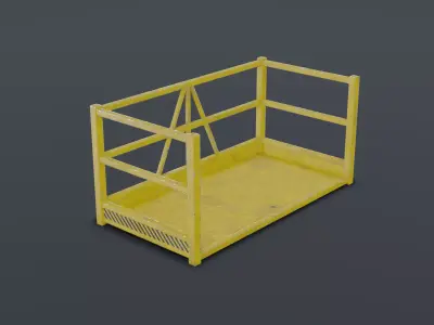 3D Window Cleaning Platform Model Low-poly 3D model