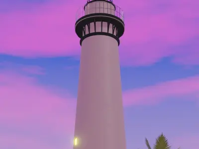 Large sea view from Lighthouse  Low-poly 3D model