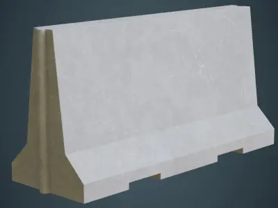 Concrete Barrier 3A Low-poly 3D model