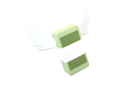 Cartoon Money With Wing V1 001 Low-poly 3D model
