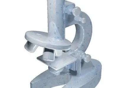 Metallic Microscope Toy Low-poly 3D model