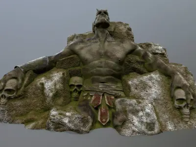 Stone Worrior Low-poly 3D model