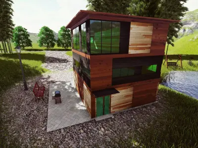 Wooden House  Free 3D model