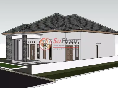House 14x20m code 658 - Sketchup 3D model 3D model 3D model