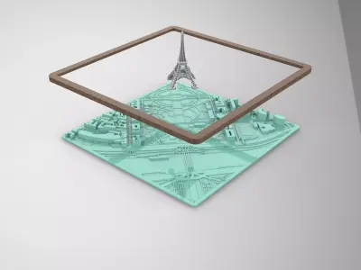 Eiffel Tower 3D City Model   3D print model