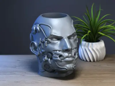 Robot human pen holder Cyborg pen holder 3D print model