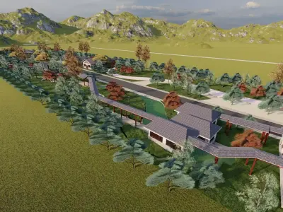 park-public park-Private Park Landscape 3D model