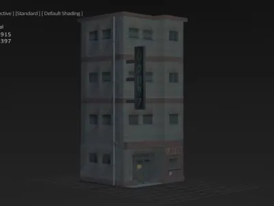 Asian Old Building Low-poly 3D model