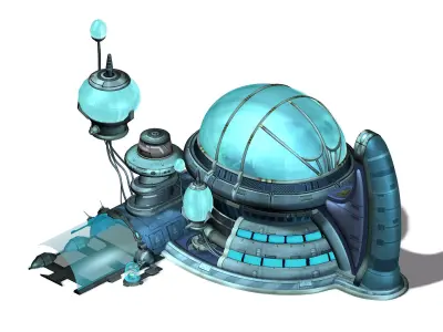 Future World - Undersea Building 01 3D model