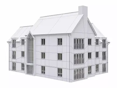 Neighborhood Houses P33 Low-poly 3D model