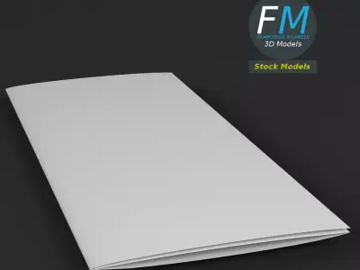 Trifold mockup folded 3D model