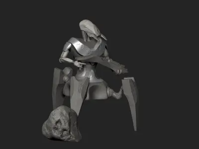 Robot Thermite Low-poly 3D model