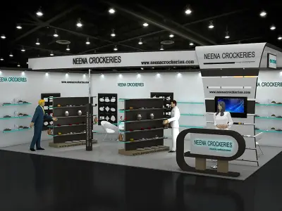 8X5 CROCKERIES STAND BOOTH 3D model