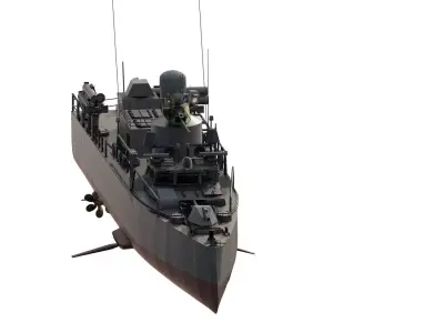 GUIDED MISSILE FAST ATTACK BOAT DESIGN 3D model