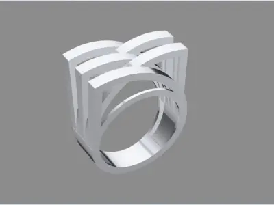 Architectural Grace Ring Inspired by Sydney Opera House 3D print model
