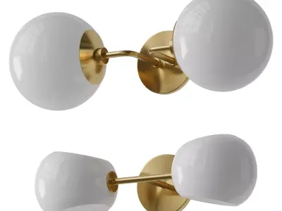 Minimalist Globe Sconce and Xaviero Glass Vanity Light 3D model
