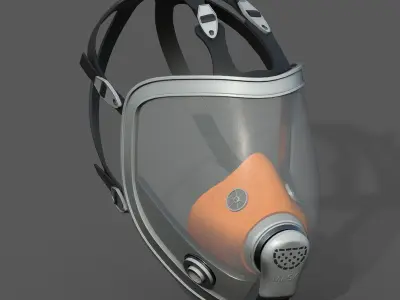 Gas mask helmet 3d model military combat fantasy  Low-poly 3D model 3