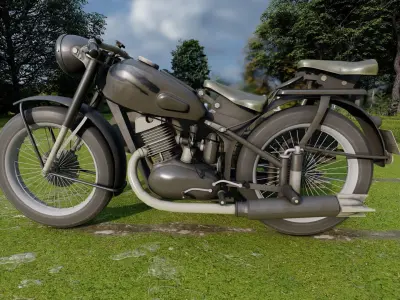 Soviet motorcycle IZH-49 3D model