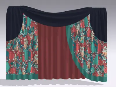 Curtain Low-poly 3D model