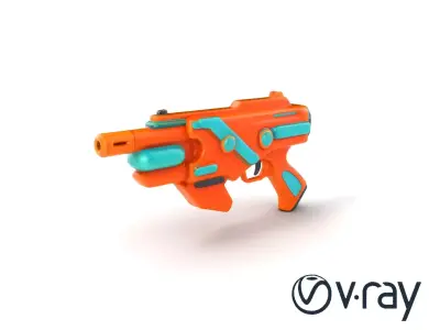 Cartoon Toy Gun Fantasy Model Pack with Bright Plastic Texture Low-poly 3D model