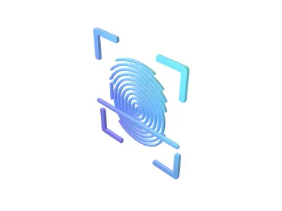 Fingerprint Recognition Icon v1 003 Free low-poly 3D model