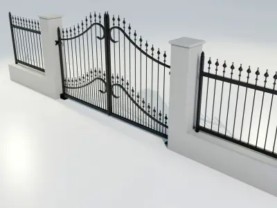 Wrought Iron Gate 1 3D model