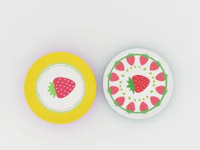 Plates set Low-poly 3D model 3D model