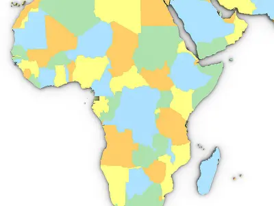 Political World Map 3D model
