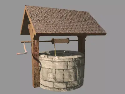 Medieval Well Game Ready Low-poly 3D model
