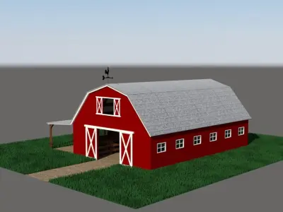 American style barn 3D model