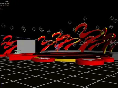 Stage party concert fashion catwalk T station  25 3D model