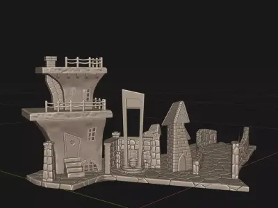 Guillotine House - Halloween Town Project 3D Print Model 3D print model
