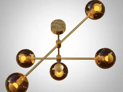Lamp Modo Ceiling Mount 5 Globes Free 3D model