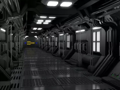 Sci Fi Corridor  3D model 30