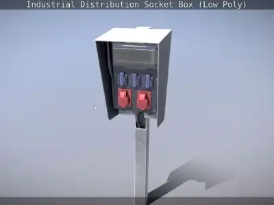 Industrial Distribution Socket Box  Low-poly 3D model