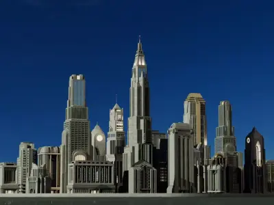 Dark Deco City Bundle 3D model