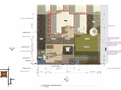 Villa backyard American style house landscape Revit Lumion FBX 3D model