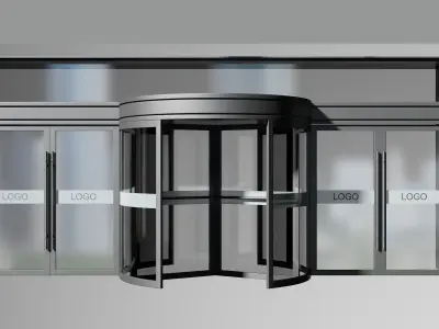 Revolving door Low-poly 3D model