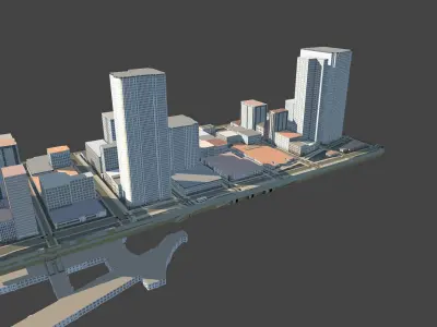 3D Lifesize Textured City Model vol 4 Low-poly 3D model
