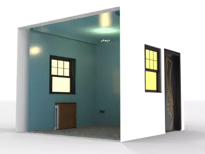 Bedroom Type 1 Interior Design without Furnitures 3D model