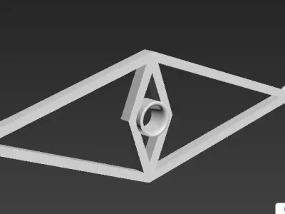 Pendant light fixture with square shape 3D print model