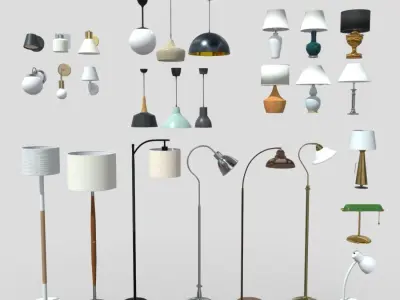 Lamp Pack Low-poly 3D model