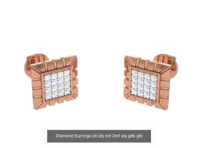 20 Diamond Earrings stl obj mtl 3mf obj gltb glb  3D Model Pack