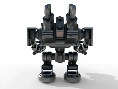 Machine Gun Robot Low-poly 3D model